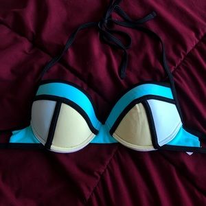 Blue and Yellow Extra Small Bathing Suit Top